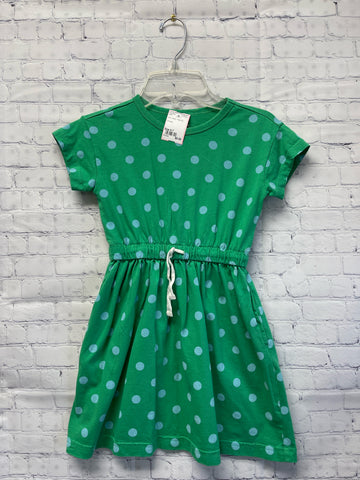 Size 6-7 Girl's Green Polka Dot Dress
