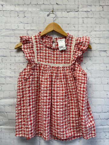 Size Medium Ladies Red Checked Blouse