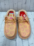 Size 6 Ladies Peach Print Hey dude Shoe