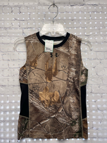 Size 8 Boy's Brown Camoflage Under Armour Tank Top