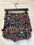 Size 6 Ladies Black Floral lulu lemon Workout Shorts