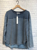 Size Medium Ladies Blue Stripe Jane + Delancey Top