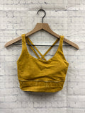 Size 6 Ladies Yellow Print lulu lemon Sports Bra