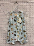 Size 3-6 months Boy's Light Blue Print Angel Dear Romper