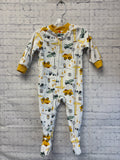 Size 12 Months Boy's White Print Carters Sleeper