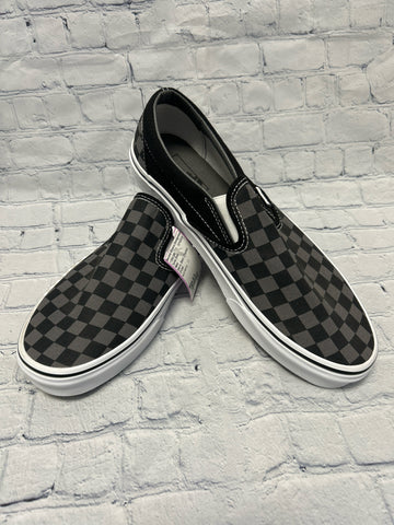 Size 9.5 Men's Black Checked Vans Tennis Shoe