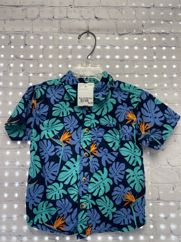 Size 24 Months Boy's Blue Print Shirt