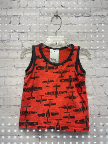Size 2T Boy's Red Print Carters Tank Top