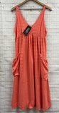Size Medium Ladies Orange Gingham Tank Dress