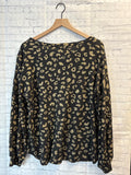 Size Large Ladies Black Animal Print BIBI Top