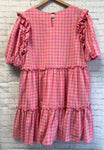 Size XL Ladies Pink Checked Entro Dress