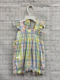 Size 9 Months Girl's White Gingham Romper