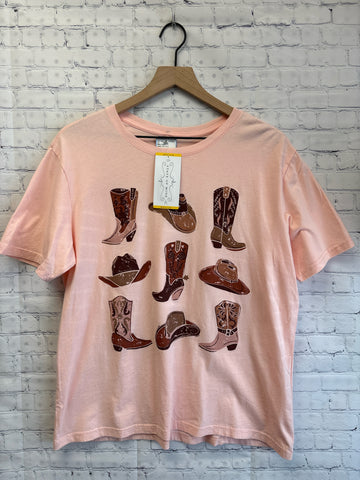 Size Medium Ladies Pink Print State of Mine Top