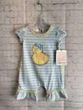 Size 3-6 months Girl's Blue Stripe Bonnie jean Romper