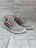 Size 4 Girl's Gray Adidas Tennis Shoe