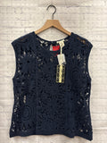 Size Medium Ladies Navy Knit Blouse
