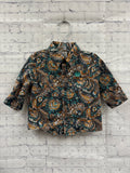 Size 3-6 months Boy's Gray Print Cinch Shirt