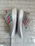 Size 4 Girl's Gray Adidas Tennis Shoe