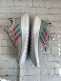 Size 4 Girl's Gray Adidas Tennis Shoe