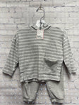 Size 12 Months Boy's Gray Stripe Pantset