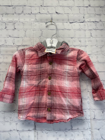 Size 12-18 Months Boy's Red Plaid Old Navy Shirt