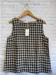 Size Medium Ladies Black Checked Tank Blouse