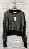 Size Medium Ladies Black Stripe New In Sweater