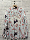 Size XL Ladies Blue Print Wrangler Blouse