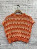 Size Large Ladies Orange CHEVRON Blouse
