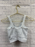 Size S/M Ladies Light Grey Ribbed Zenana Tank Top