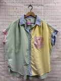 Size Large Ladies Multi-Color Stripe JODIFL Blouse