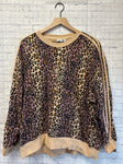 Size Medium Ladies Tan Animal Print Adidas Sweatshirt
