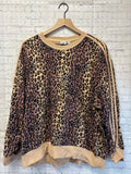 Size Medium Ladies Tan Animal Print Adidas Sweatshirt