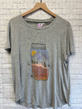 Size Large Ladies Gray Print Maurices Top