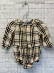 Size 6-12 months Girl's Cream Plaid Old Navy Onesie