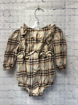Size 12-18 Months Girl's Cream Plaid Old Navy Onesie