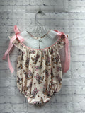 Size 3 Months Girl's Cream Print Onesie