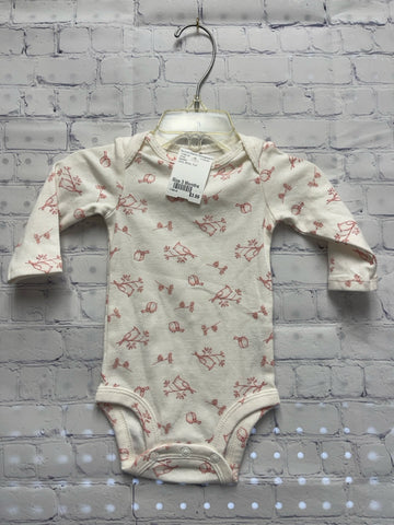 Size 3 Months Girl's White Print Carters Onsie