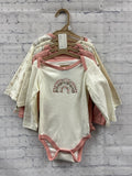 Size 6-9 Months Girl's Cream Print Chick Pea Onesie