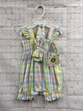 Size 9 Months Girl's White Gingham Romper