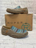 Size 10.5 Ladies Brown Print Roper Shoe