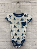 Size 18-24 Months Boy's White Print Kic Kee Pants Onesie