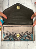 Ladies Gray Floral Wallet