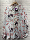Size XL Ladies Blue Print Wrangler Blouse