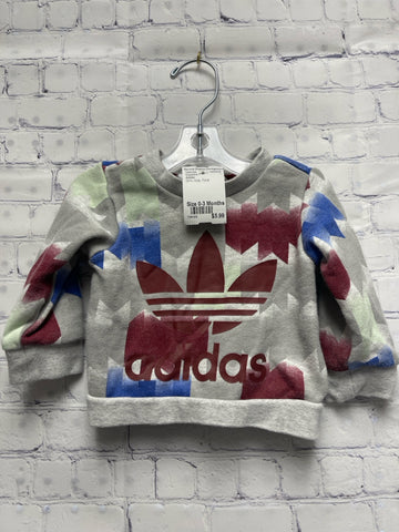 Size 0-3 Months Girl's Gray Floral Adidas Sweatshirt