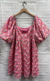 Size Large Ladies Pink Floral Dress