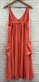 Size Medium Ladies Orange Gingham Tank Dress