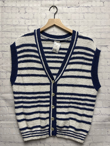 Size Small Ladies Blue Stripe MAEVE Blouse