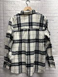 Size Medium Ladies White Plaid American Eagle Blouse