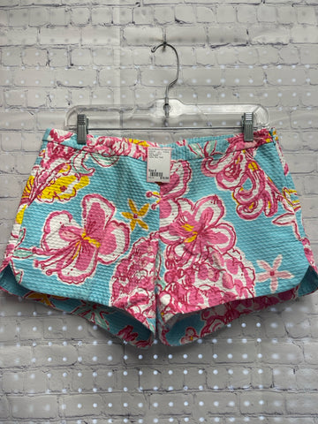 Size 6 Ladies Blue Floral Lilly Pulitzer Shorts